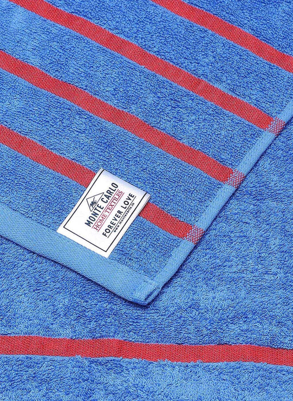 Red & Blue Cotton 525 GSM Bath Towel (Pack of 2)