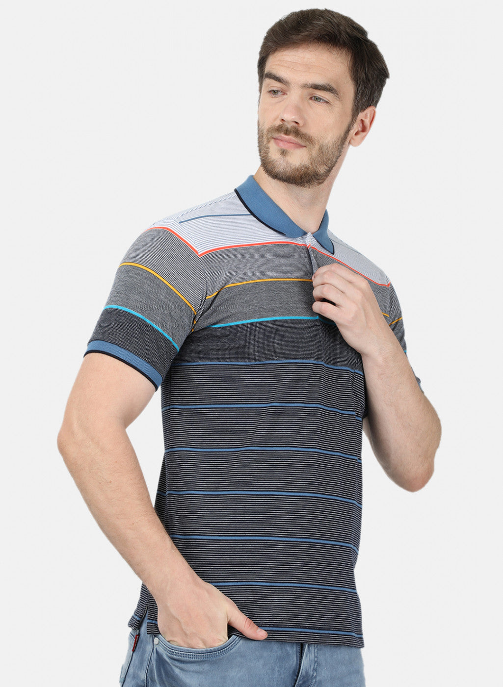 Mens Multi Color Stripe T-Shirt