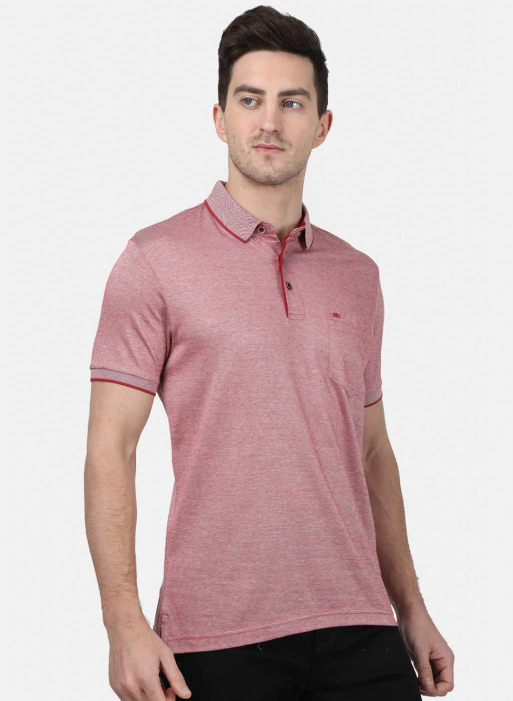 Mens Maroon Plain T-Shirt