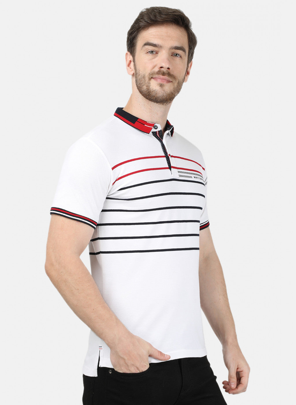 Mens White Stripe T-Shirt
