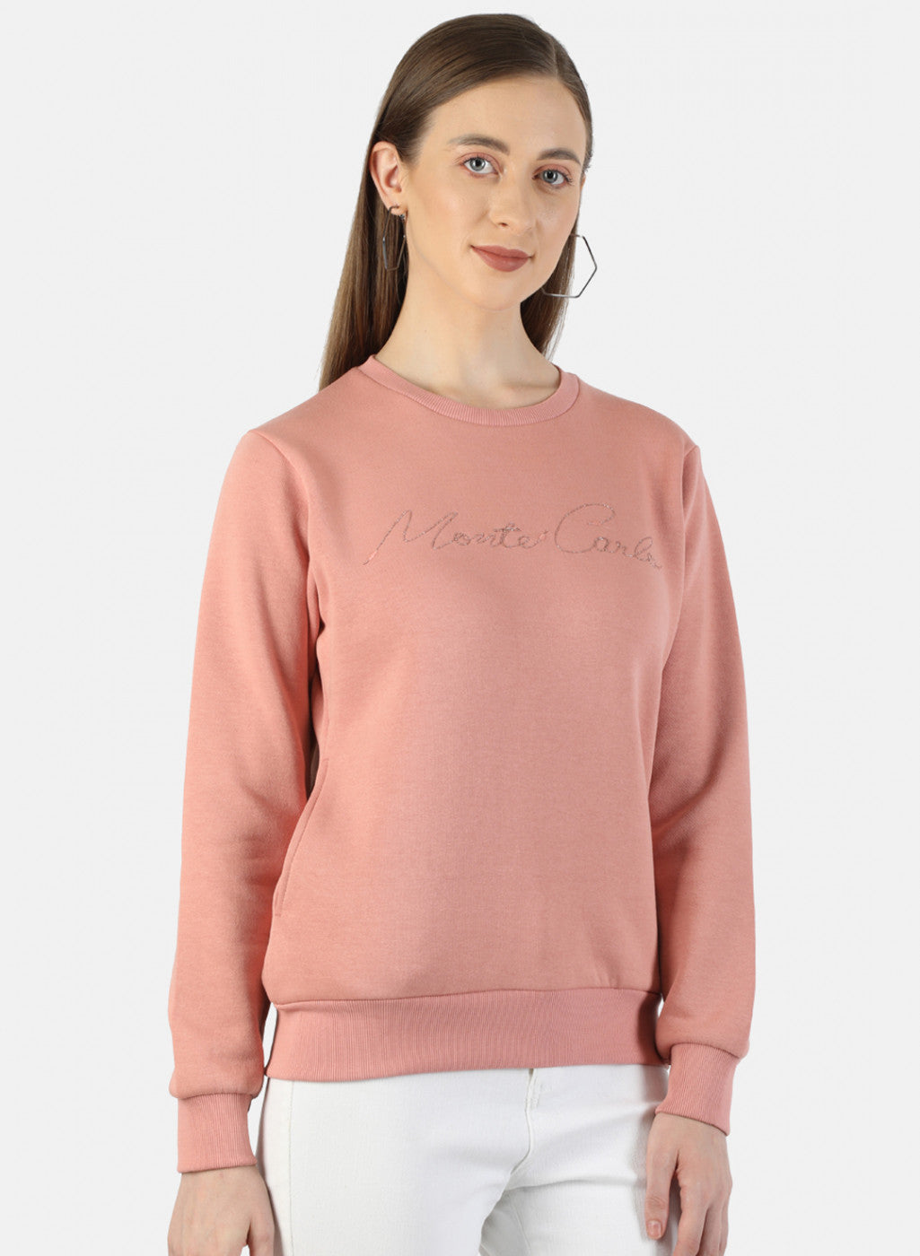 Women Beige Embroidered Sweatshirt