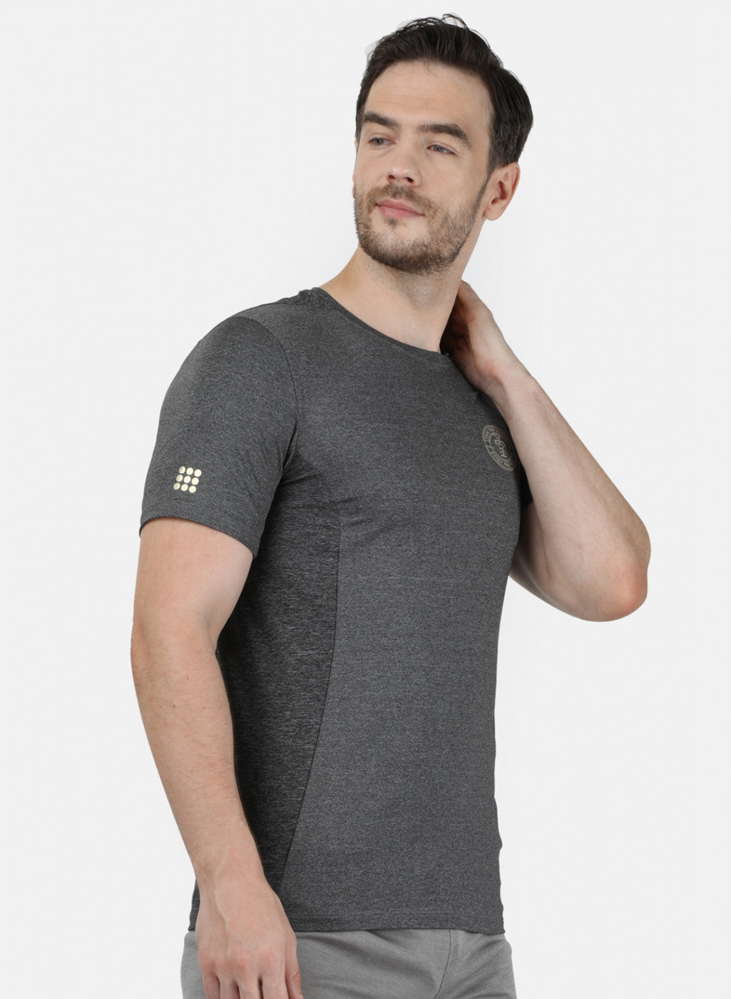 Rock.it Men Grey Plain T-Shirt