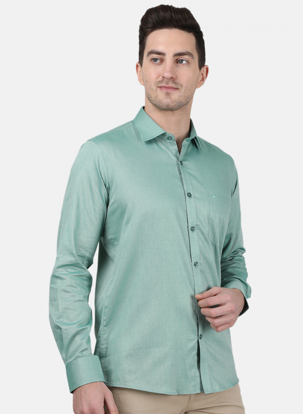 Mens Green Printed Shirt