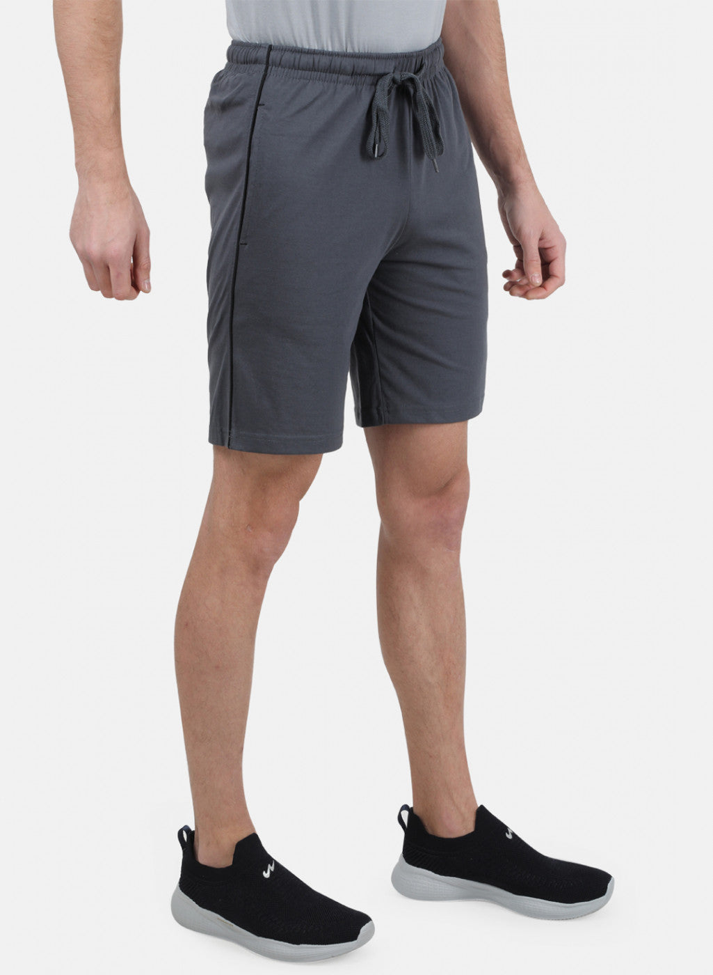 Mens Grey Plain Bermuda