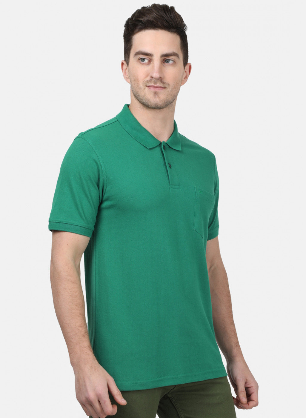 Mens Green Plain T-Shirts