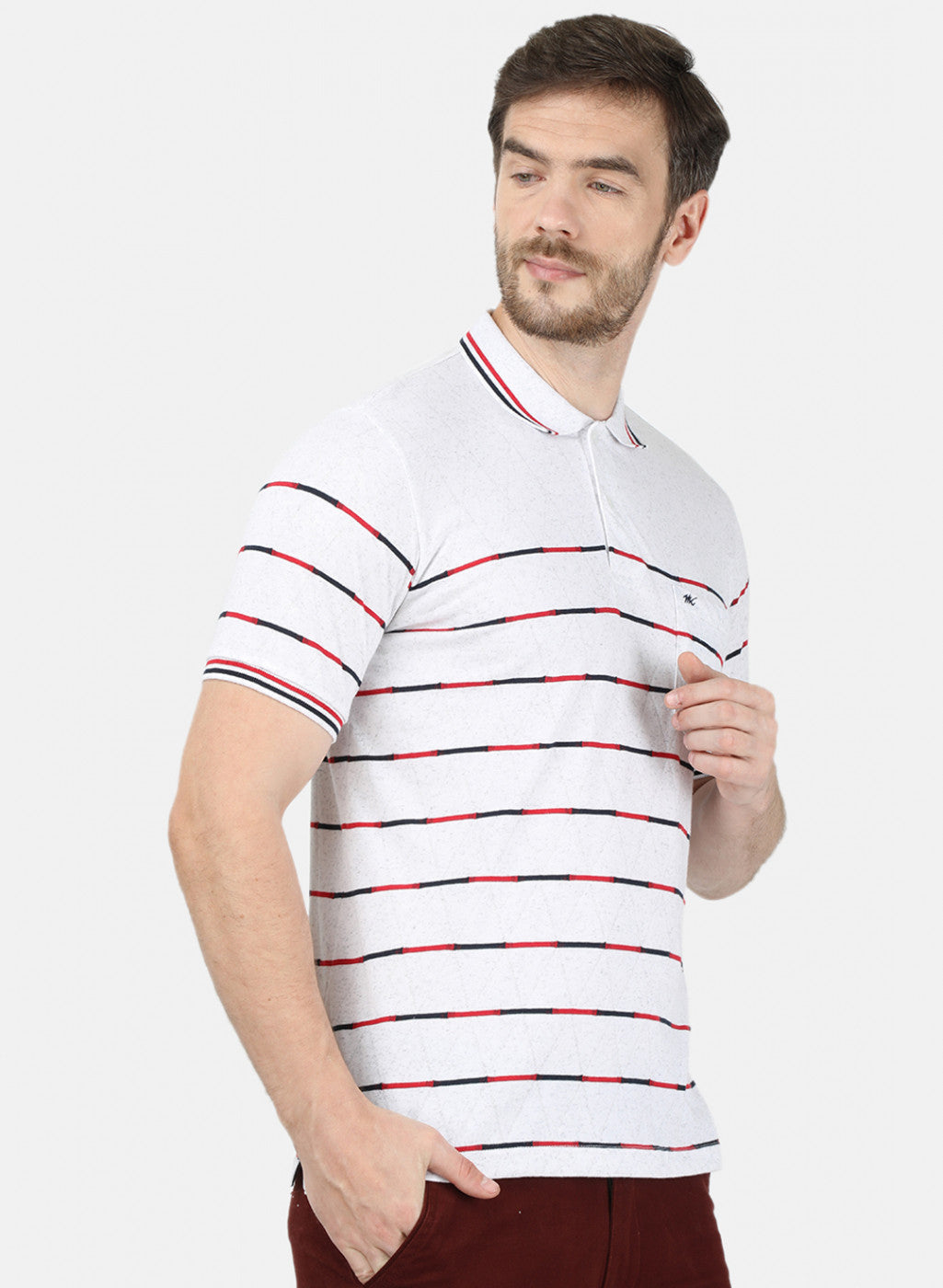 Mens White Stripe T-Shirt