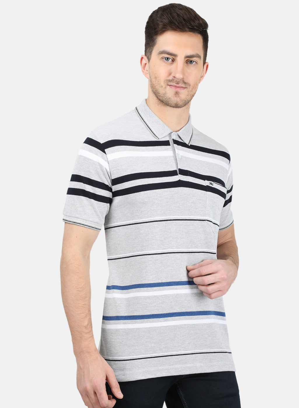 Mens Grey Stripe T-Shirt