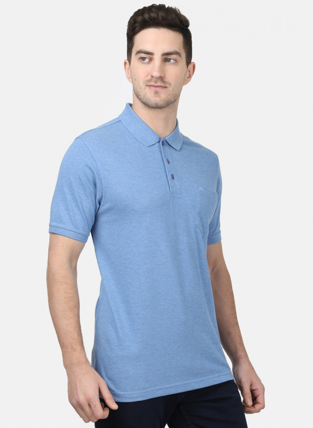 Mens Blue Plain T-Shirts