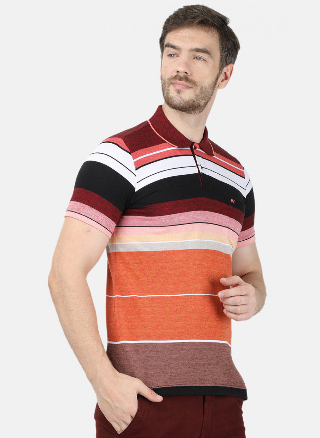 Mens Multi Color Stripe T-Shirt