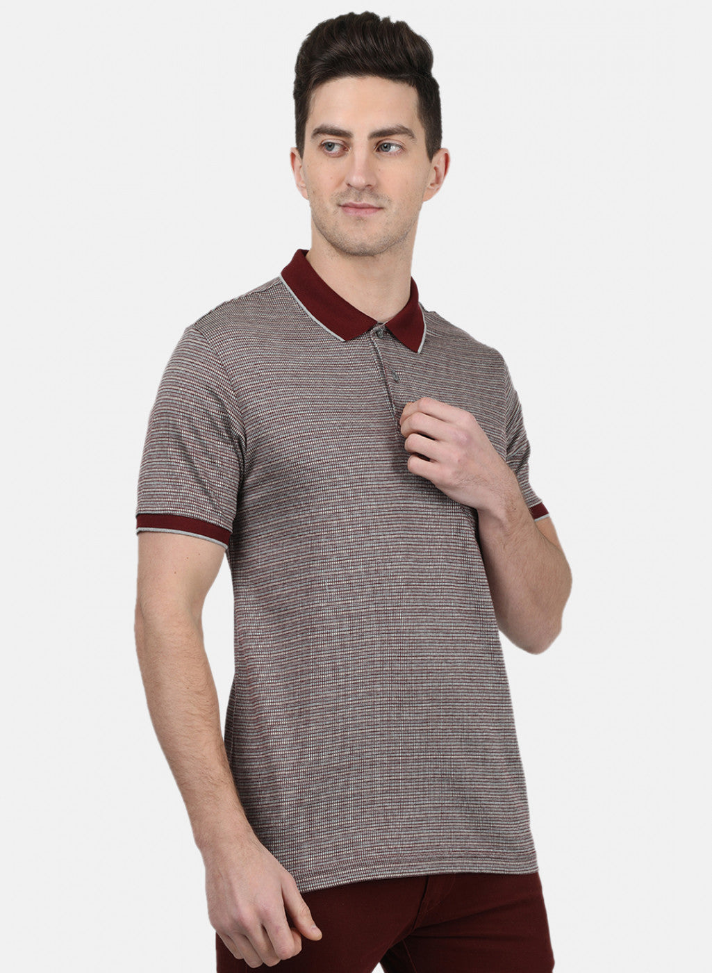 Mens Maroon Stripe T-Shirt