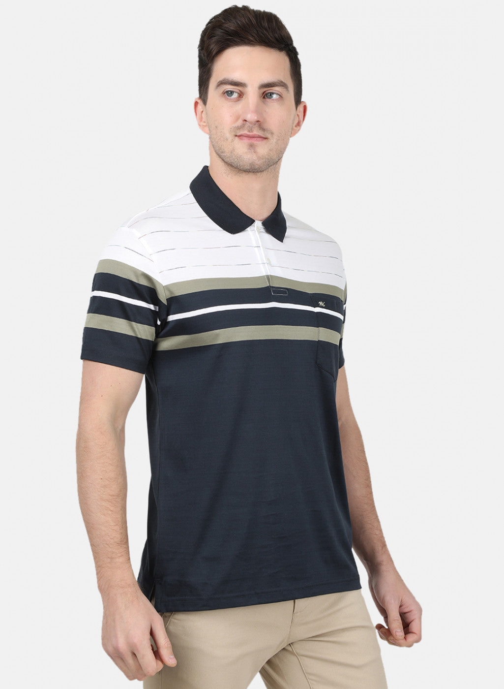 Mens Olive Stripe T-Shirt