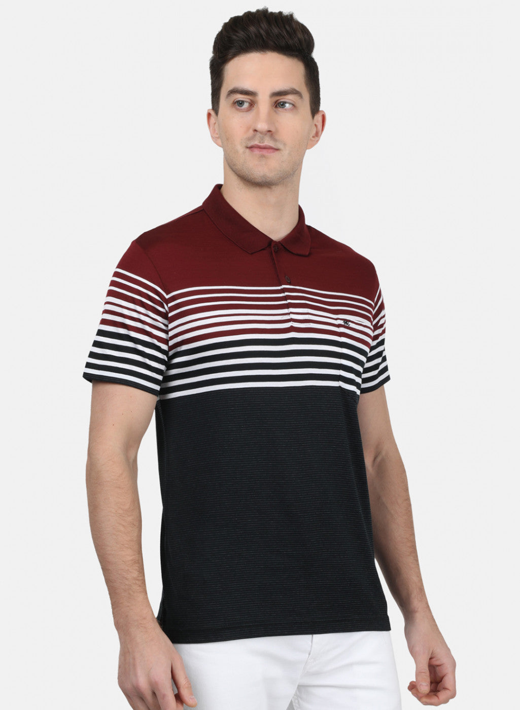 Mens Maroon Stripe T-Shirt