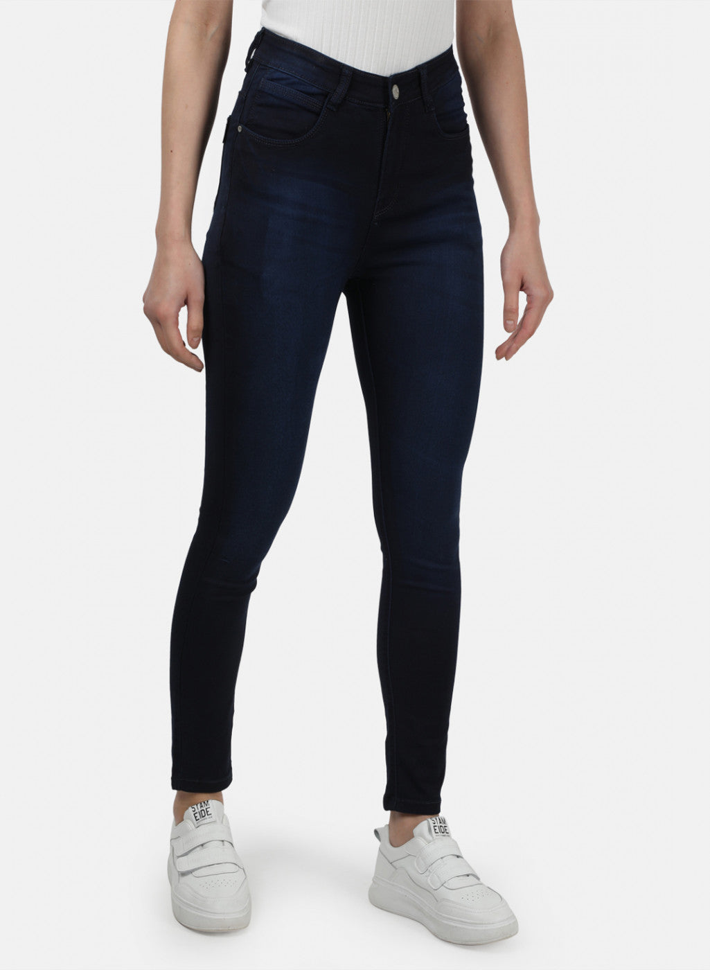 Womens NAvy Blue Light Wash Denims