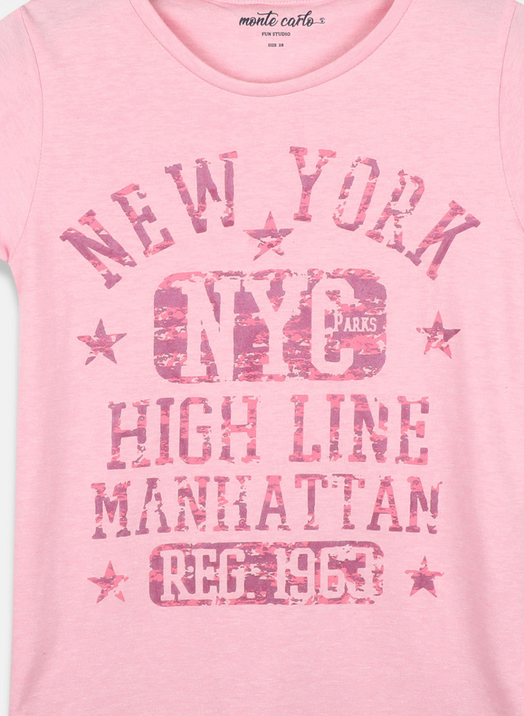 Girls Black & Pink Printed Top 2 Pc