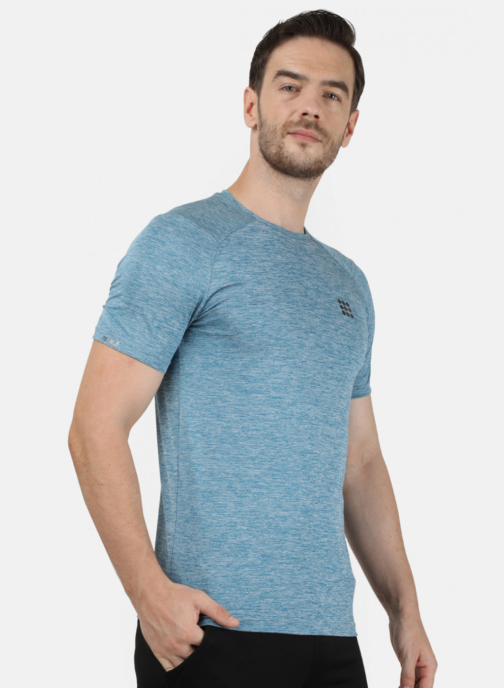 Rock.it Men Blue Self Design T-Shirt