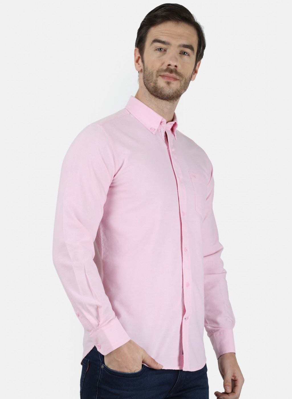 Mens Pink Solid Shirt