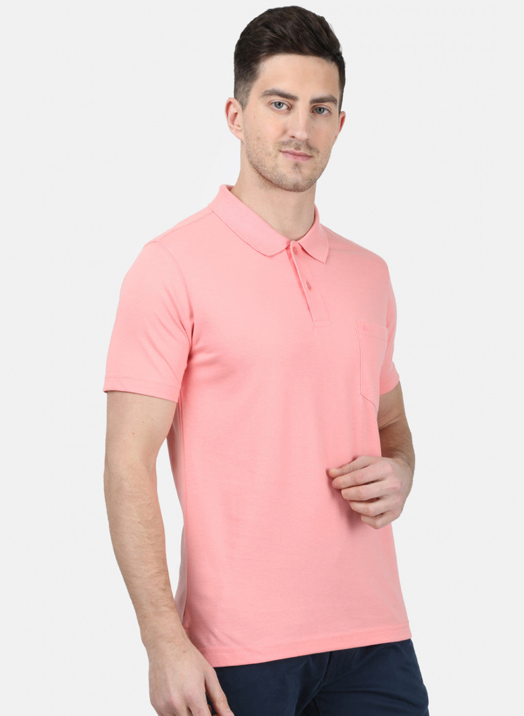 Mens Pink Plain T-Shirt