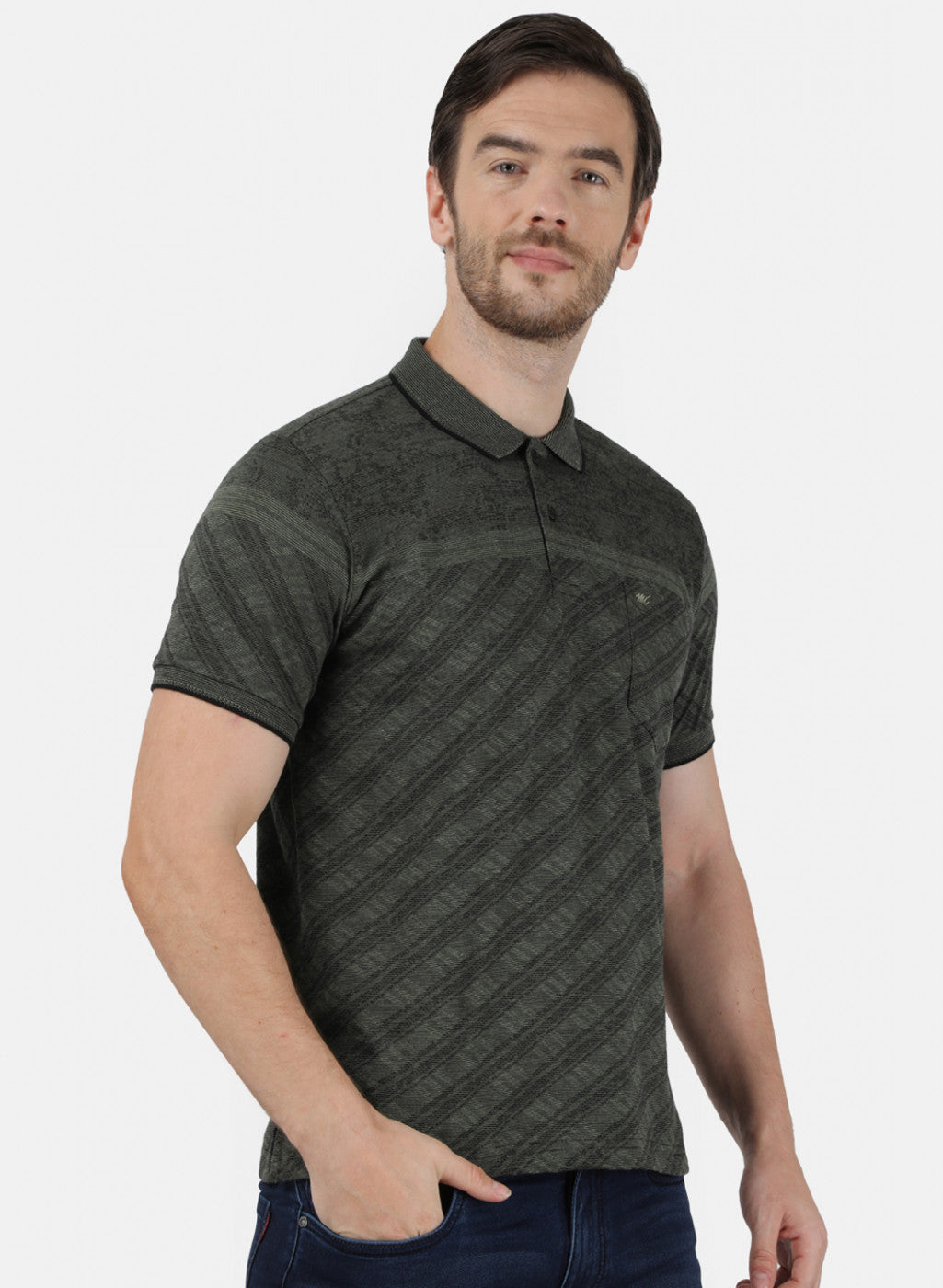 Mens Olive Stripe T-Shirt