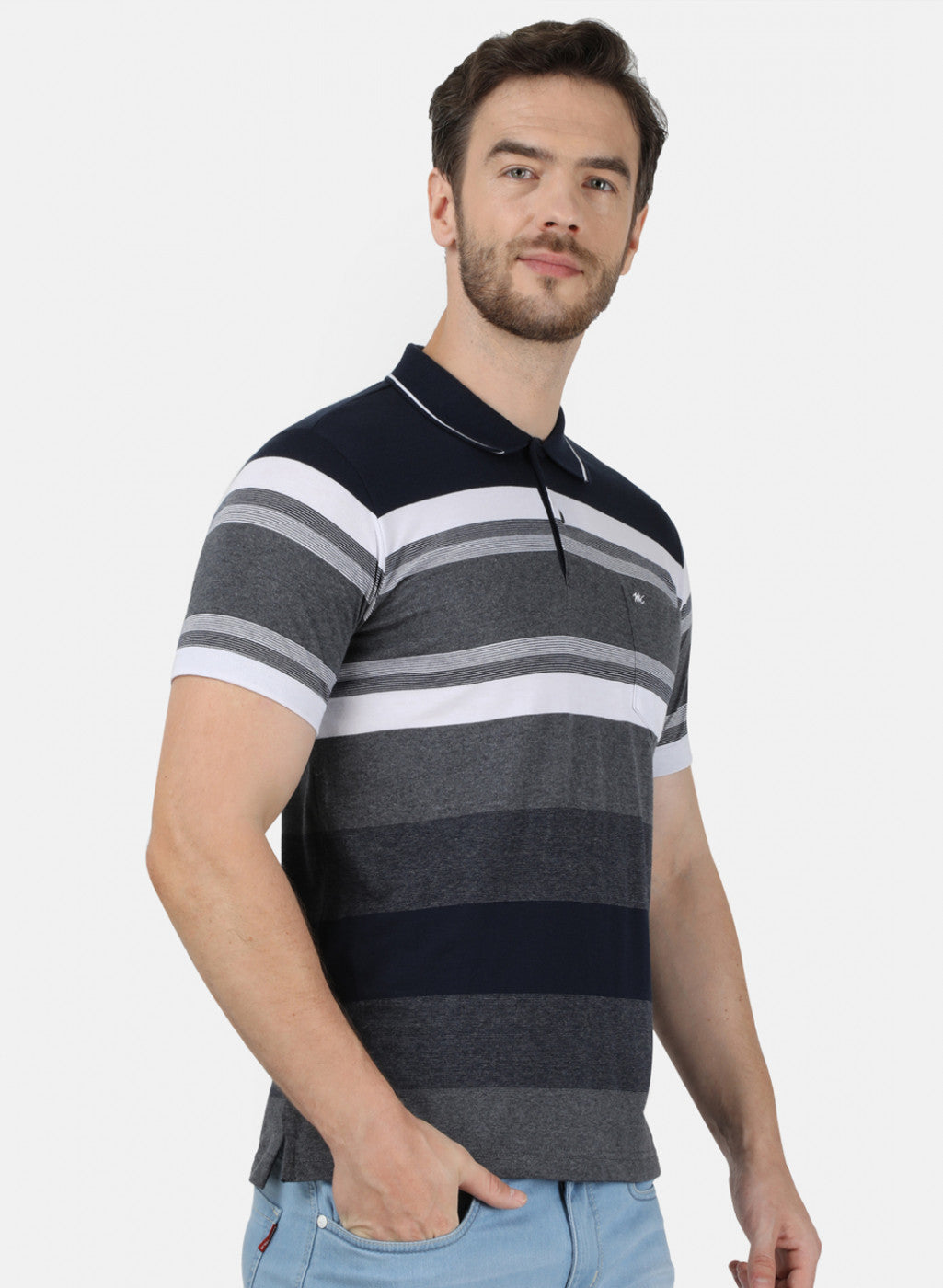 Mens NAvy Blue Stripe T-Shirt