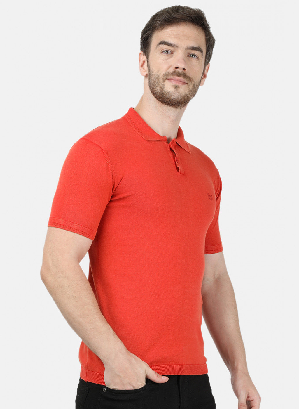Mens Red Plain T-Shirt