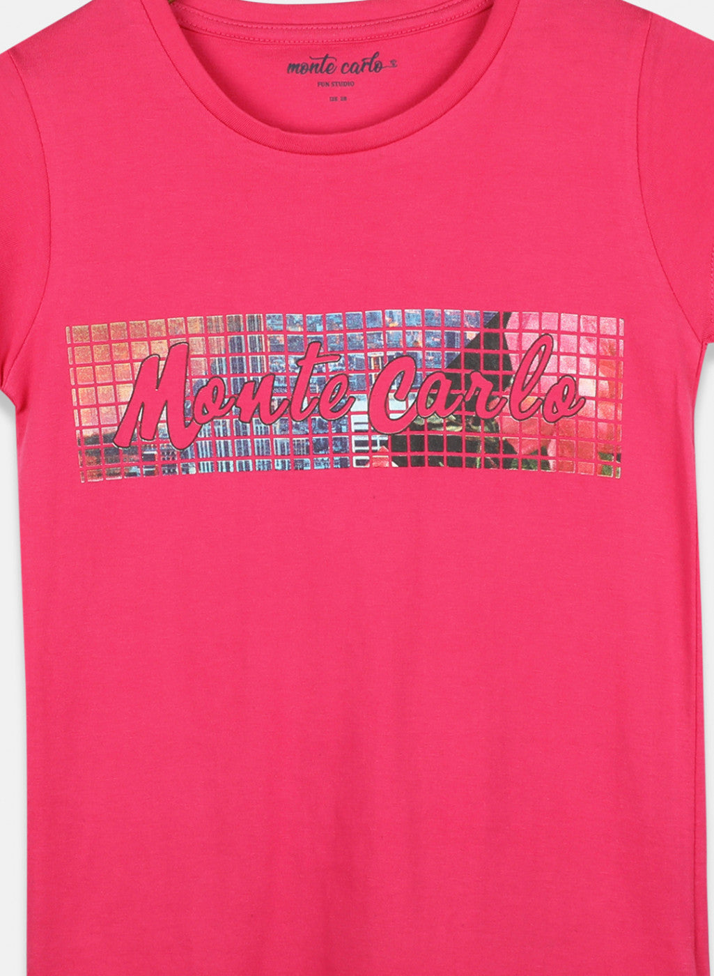 Girls Pink & Blue Printed Top 2 Pc