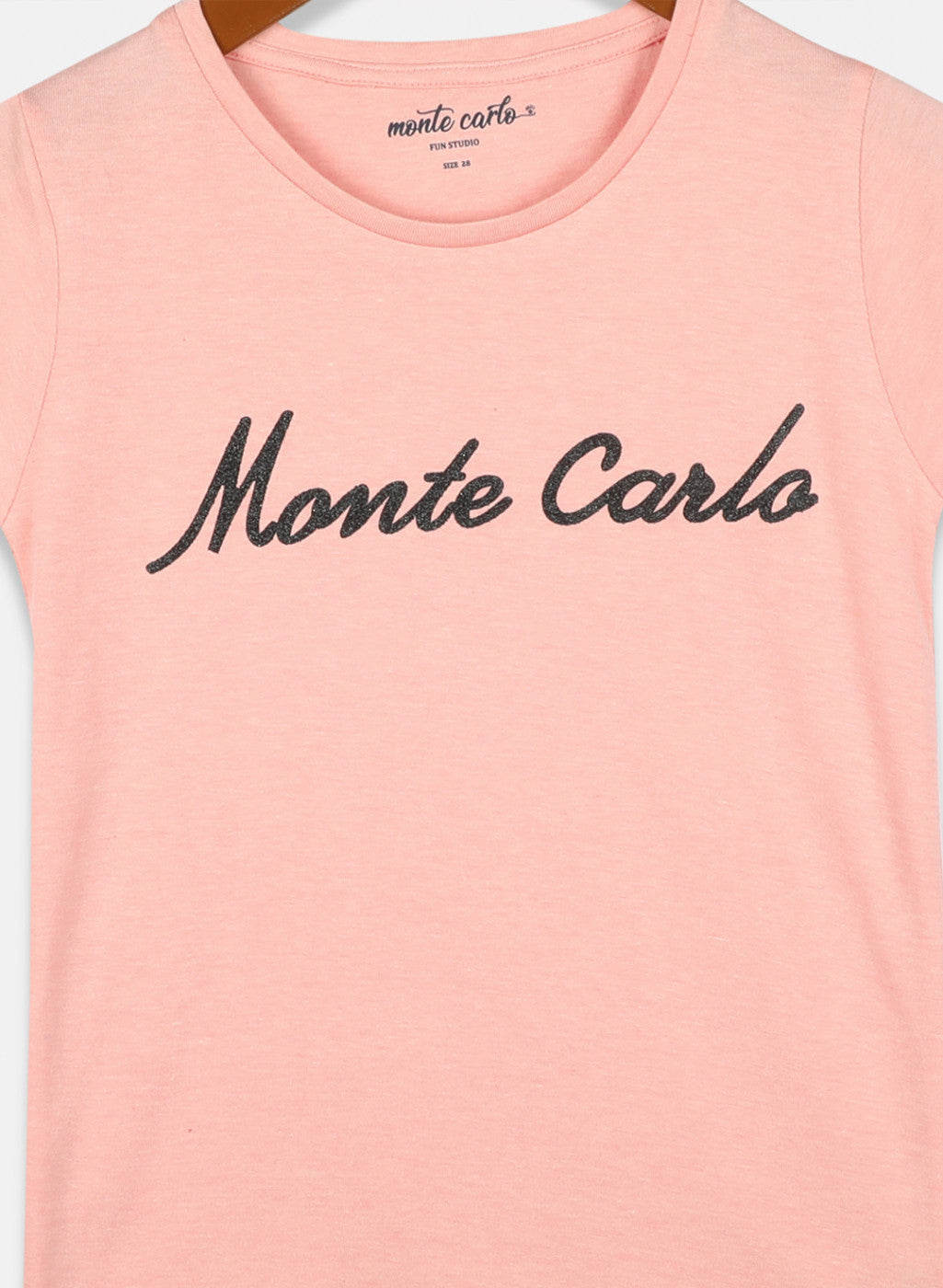 Girls Peach & Yellow Printed Top 2 Pc