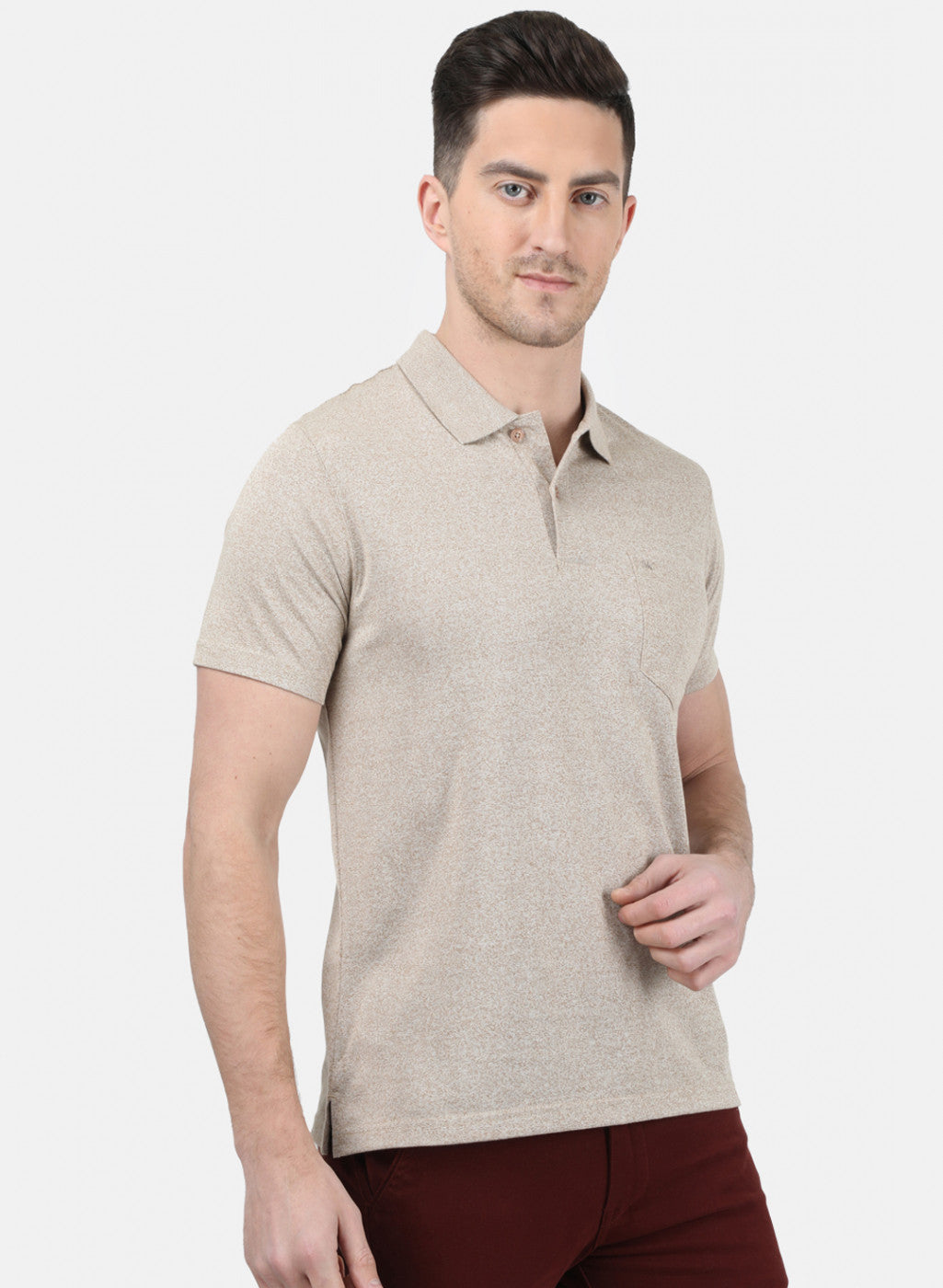 Mens Khaki Plain T-Shirt