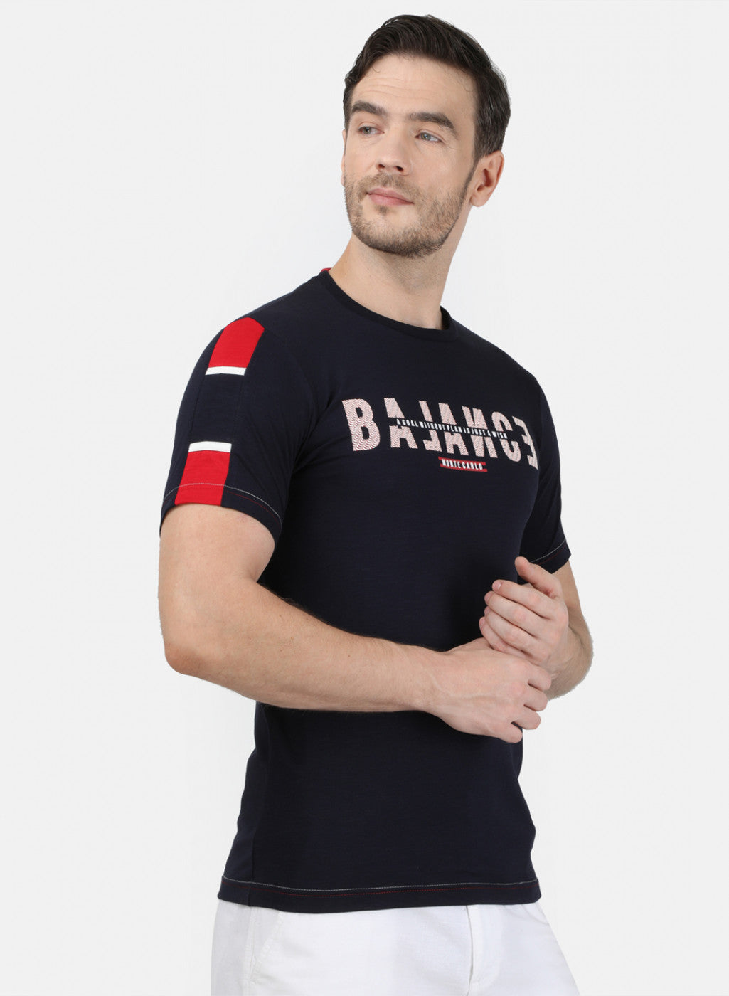 Mens NAvy Blue Printed T-Shirt