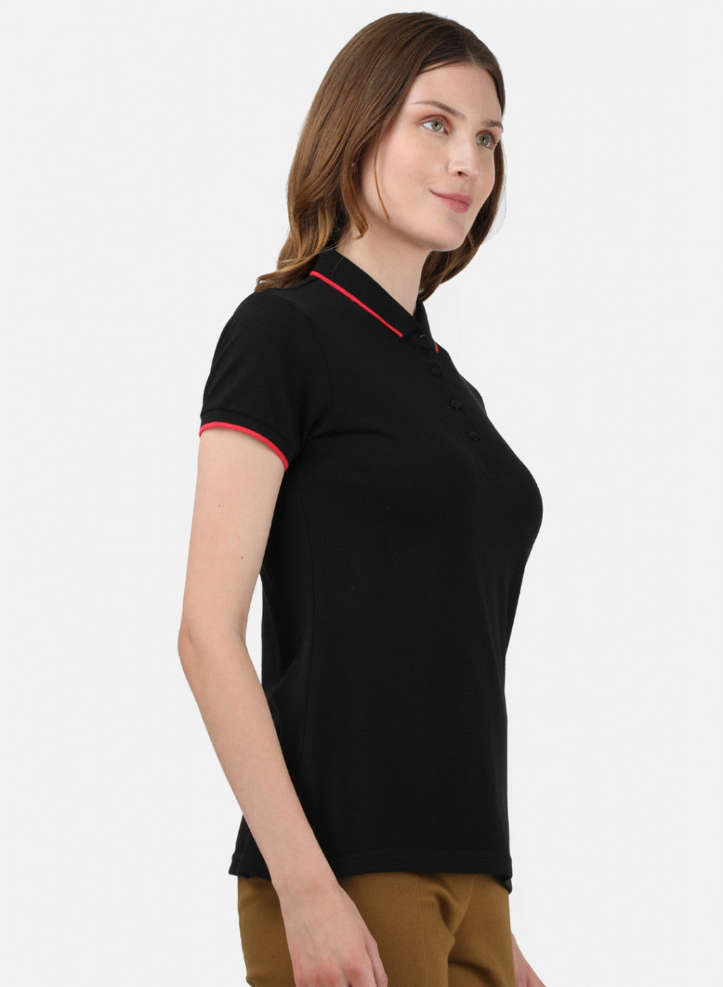 Womens Black Plain T-Shirt