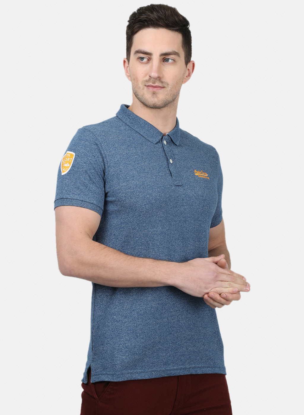 Mens Blue Plain T-Shirts