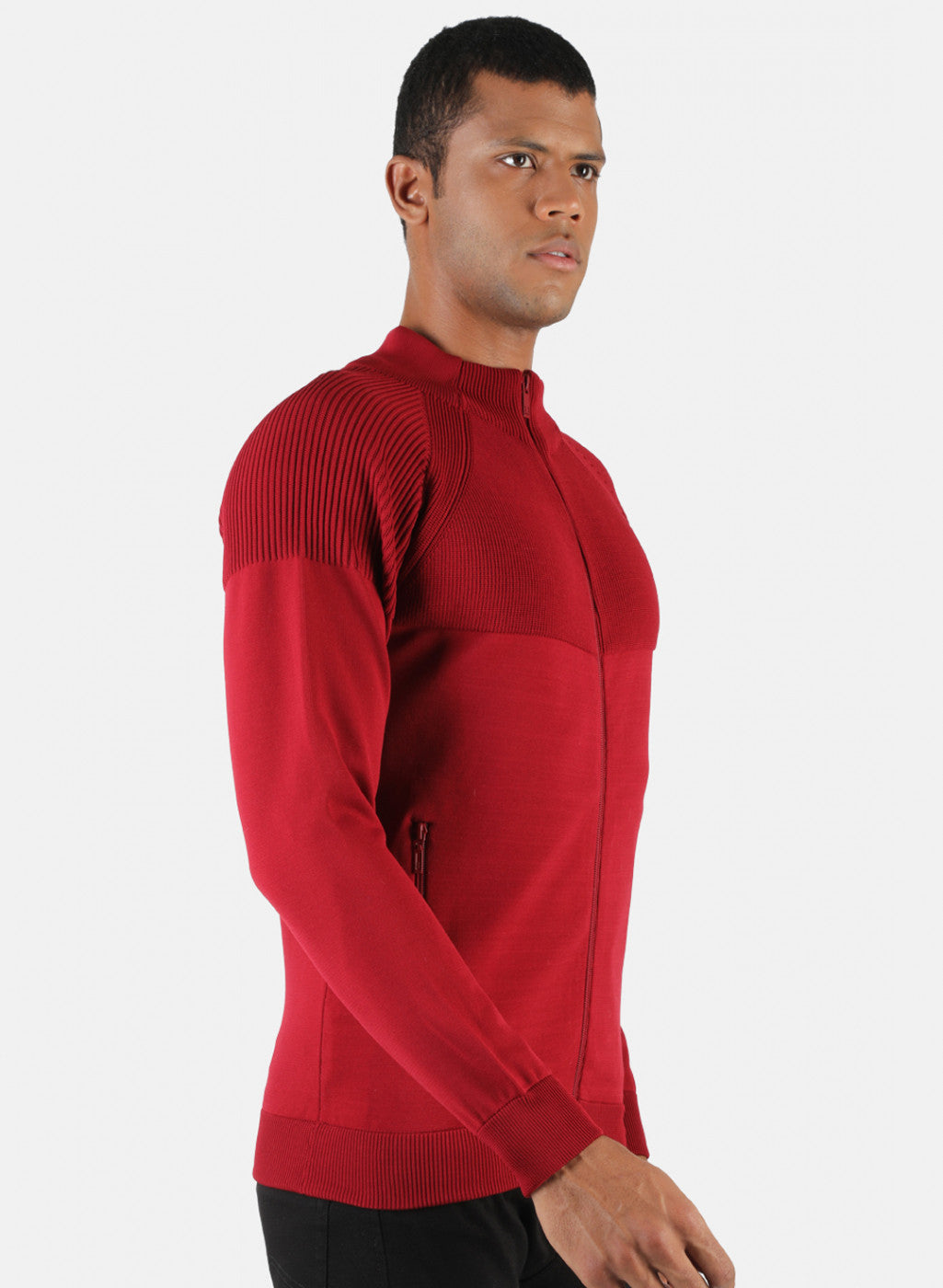 Men Maroon Solid Pullover