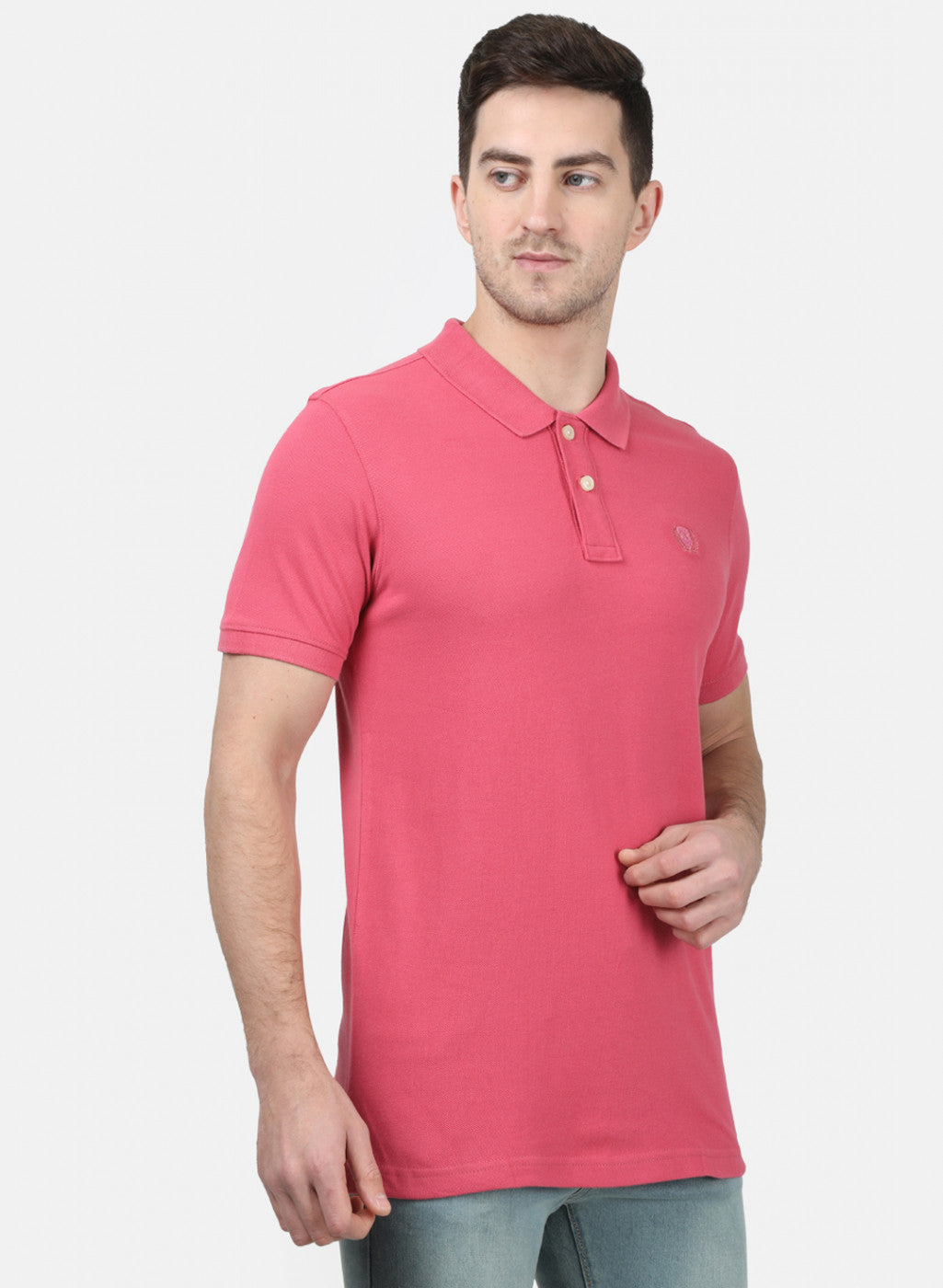 Mens Pink Plain T-Shirts