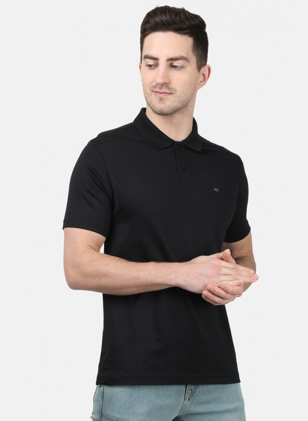 Mens Black Plain T-Shirts