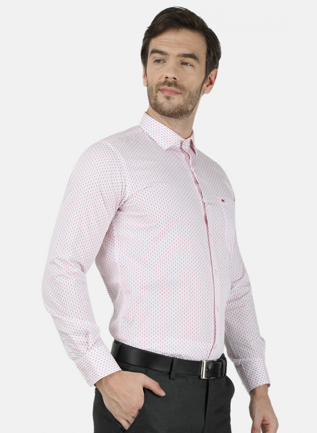 Mens Pink Printed Shirt