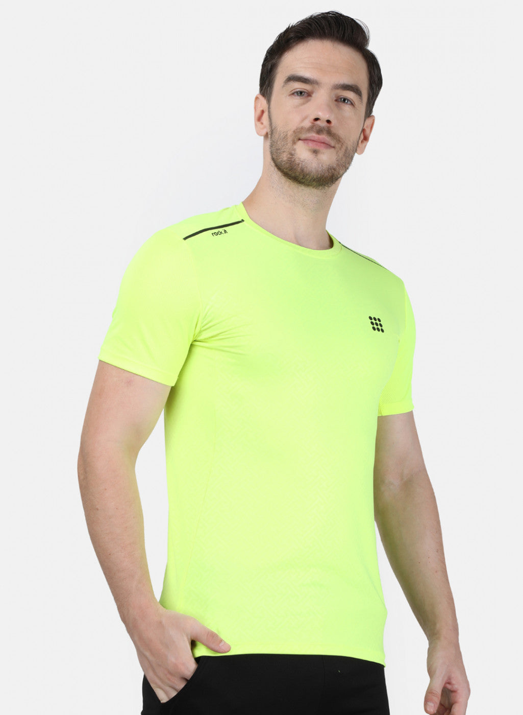 Rock.it Men Green Plain T-Shirt