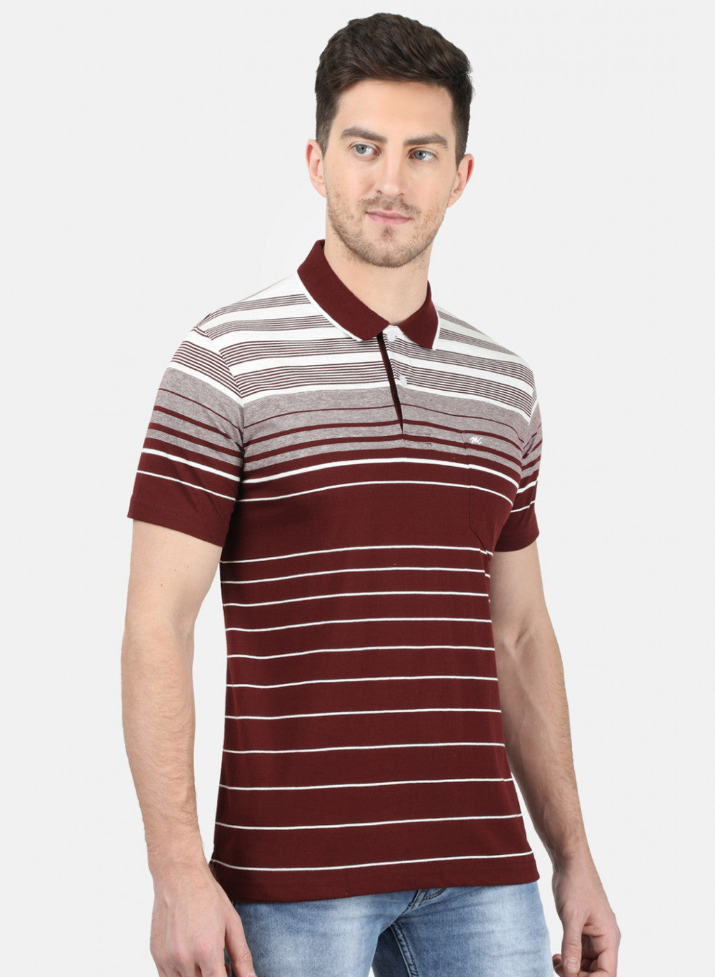 Mens Maroon Stripe T-Shirt
