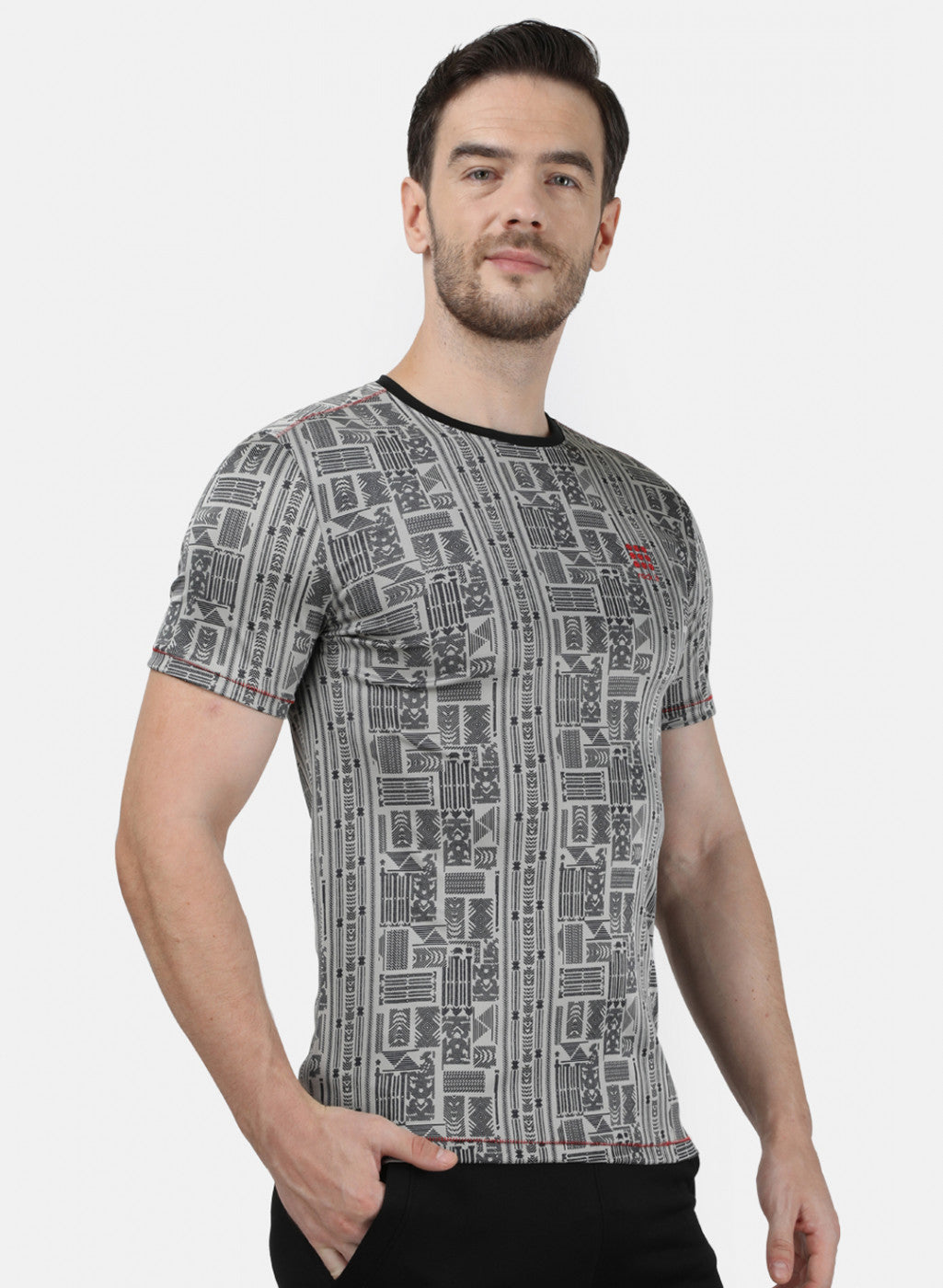 Rock.it Men Grey Printed T-Shirt