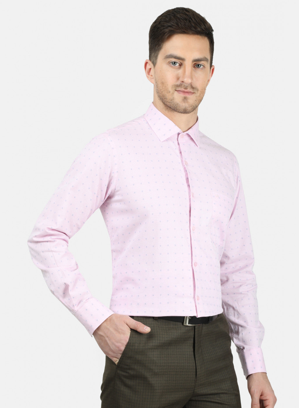 Mens Pink Printed Shirt