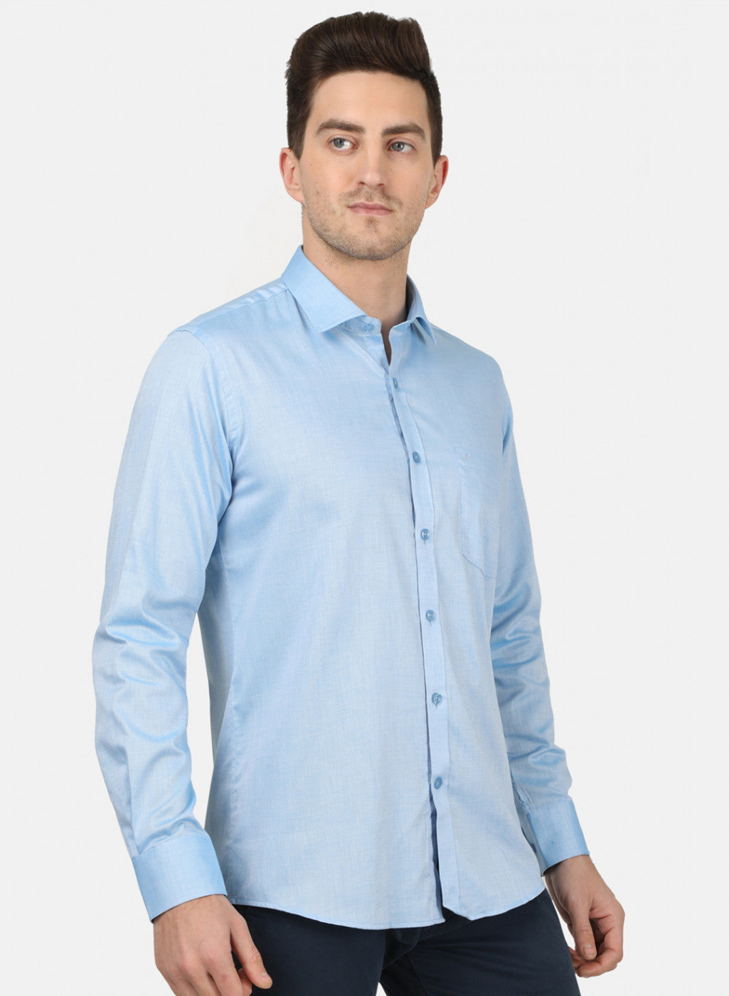 Mens Blue Printed Shirt