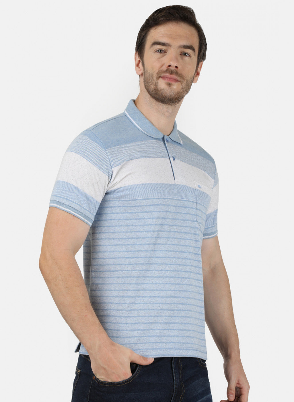 Mens Sky Blue Stripe T-Shirt