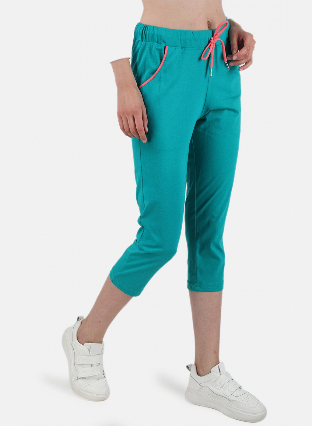 Womens Blue Regular Capri
