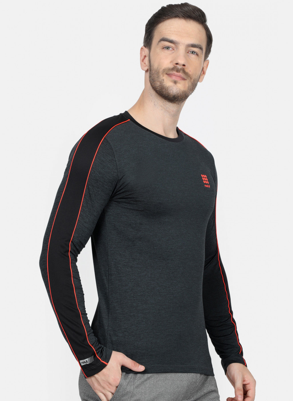 Rock.it Olive Slim Fit Full Sleeve Round Neck T-Shirt