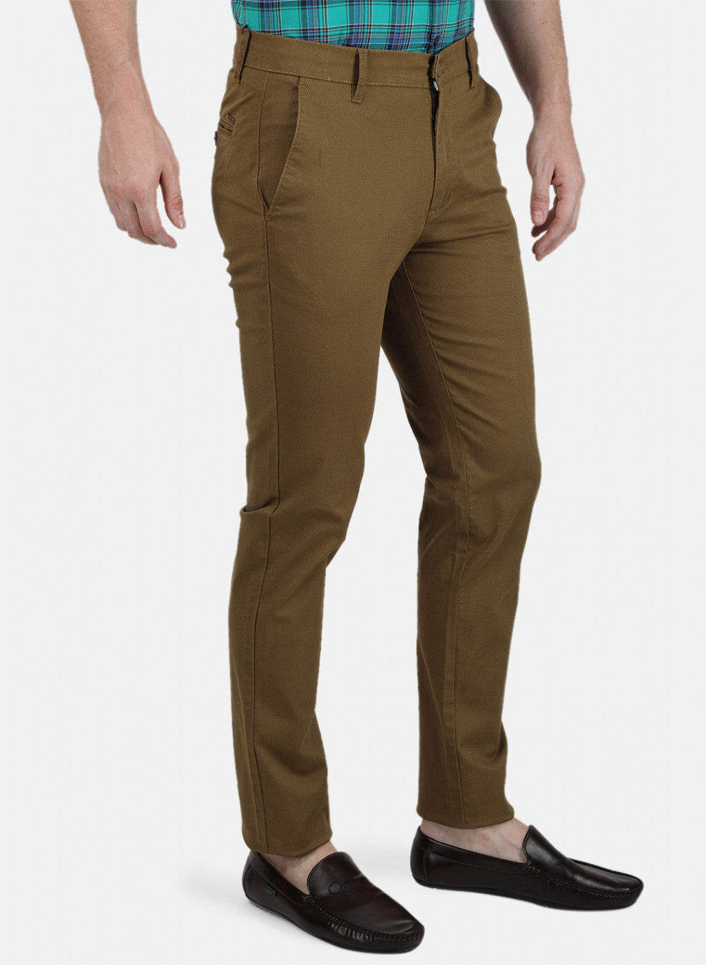 Mens Olive Printed Trousers