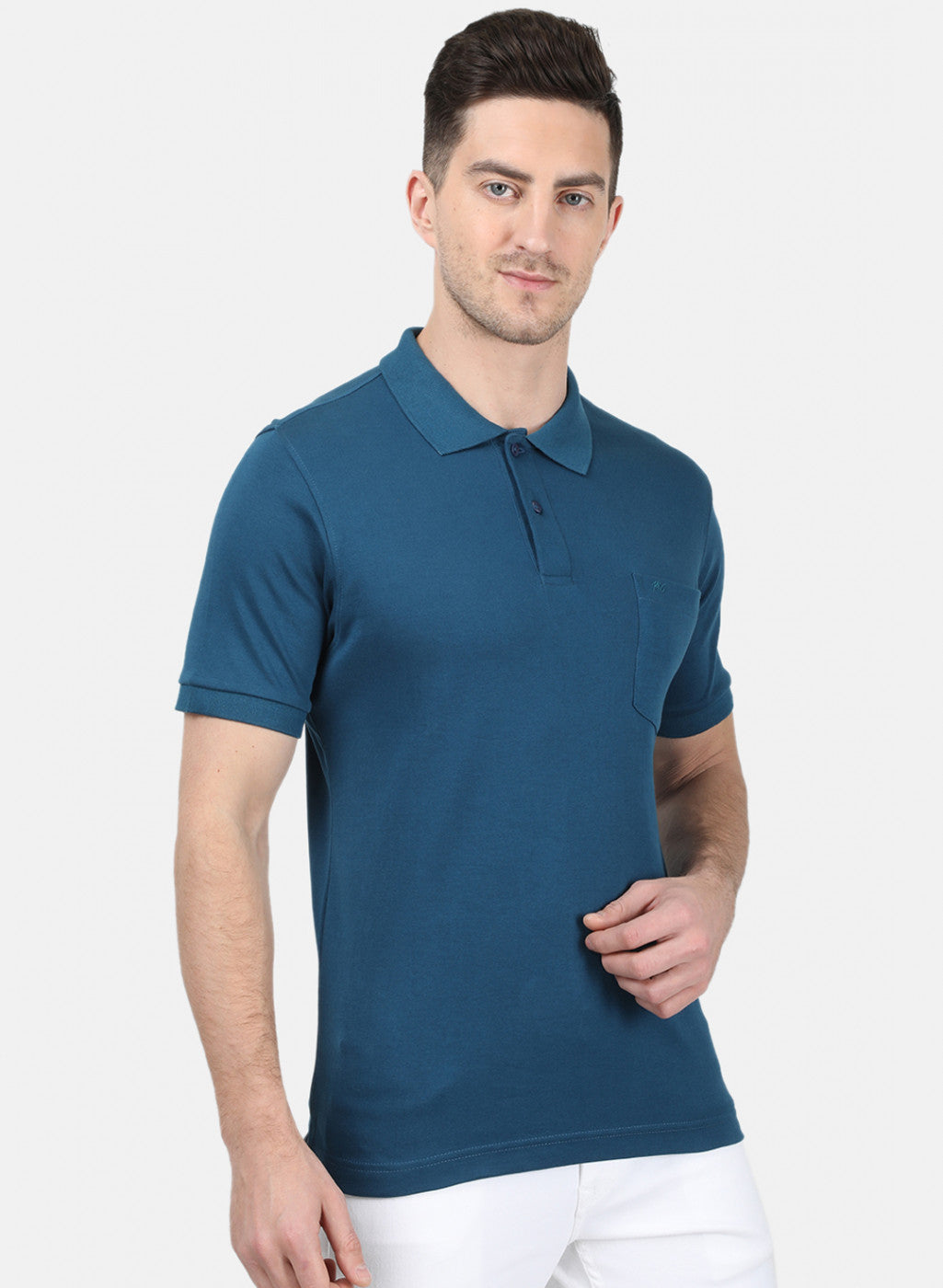 Mens Blue Plain T-Shirt