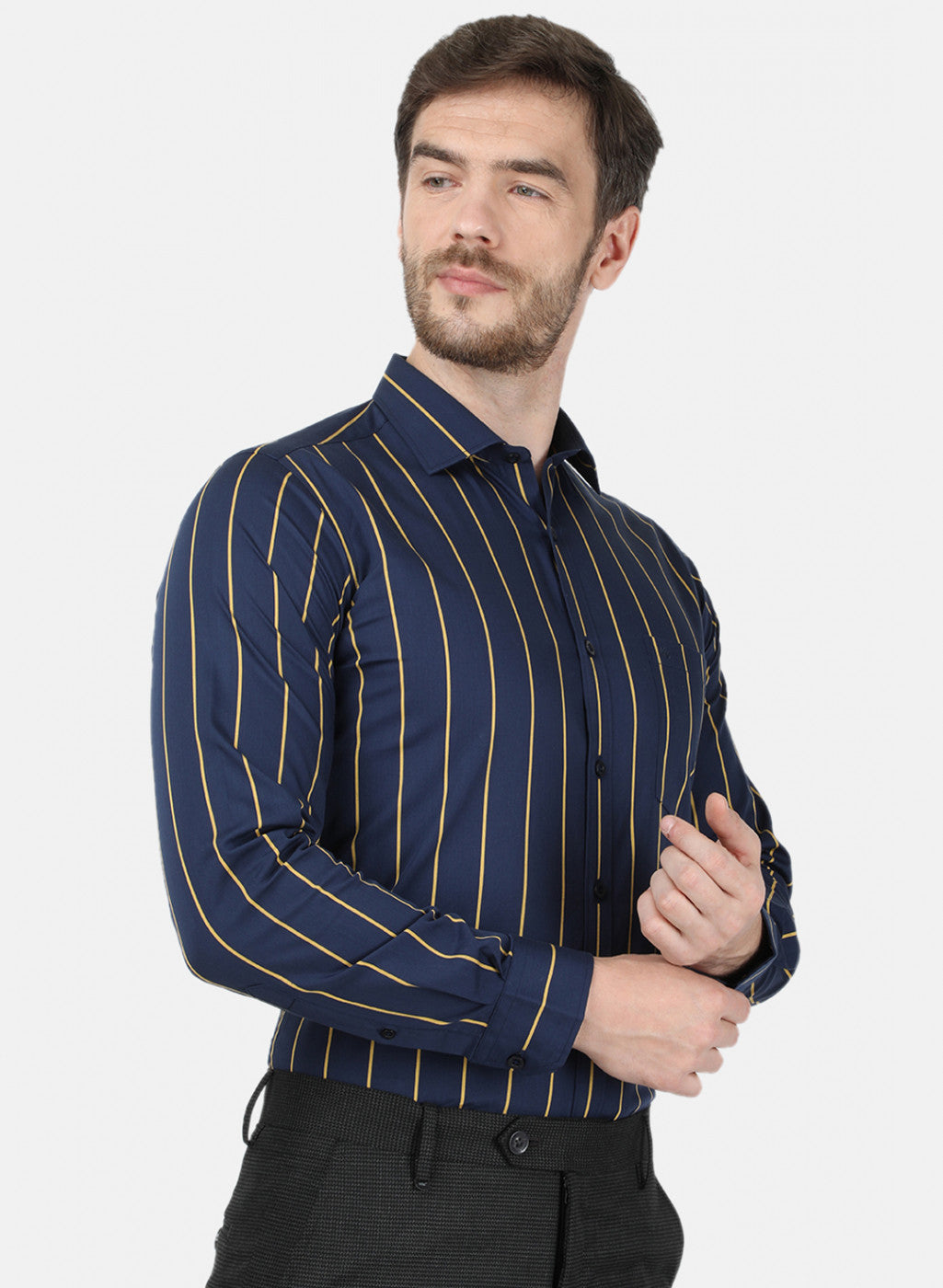Mens NAvy Blue Stripe Shirt
