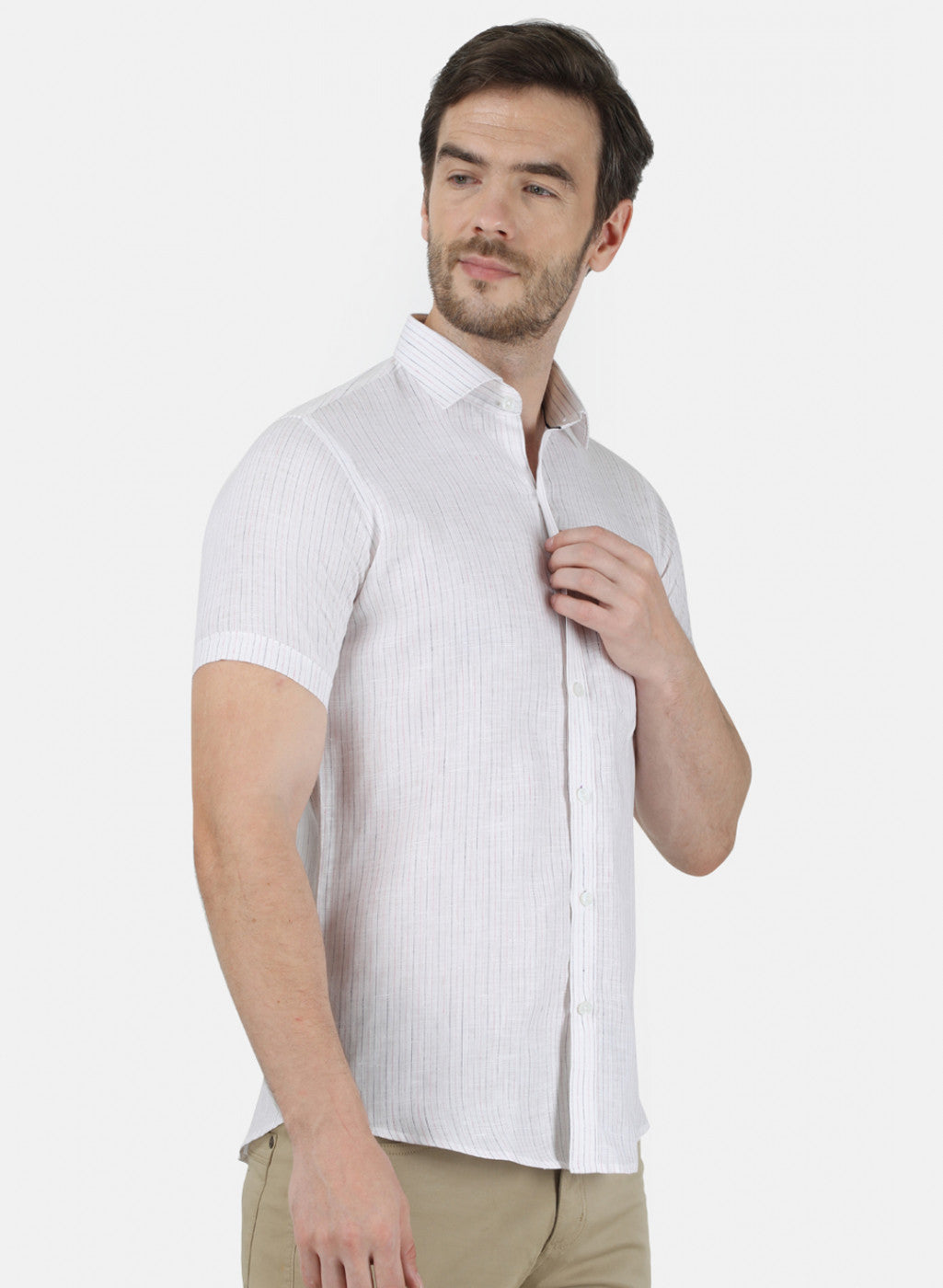 Mens Blue Stripe Linen Shirt