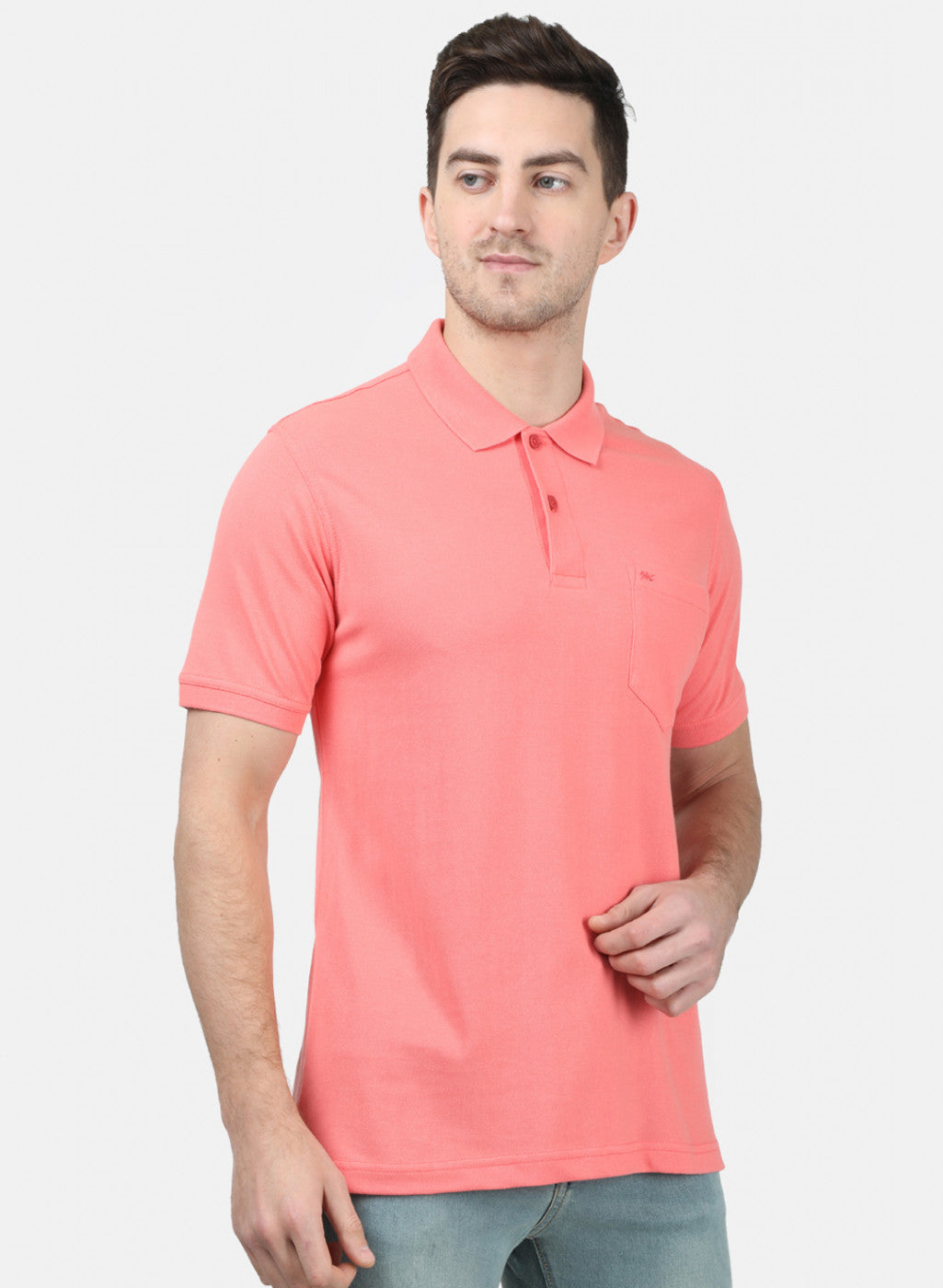 Mens Pink Plain T-Shirts