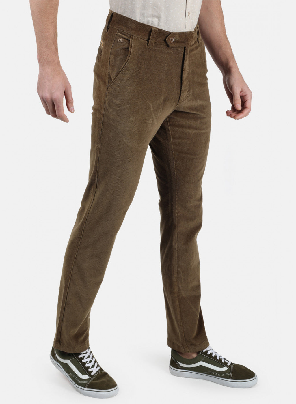 Men Green Plain Trousers