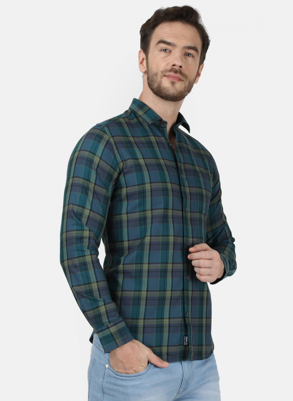 Mens Green Check Shirt