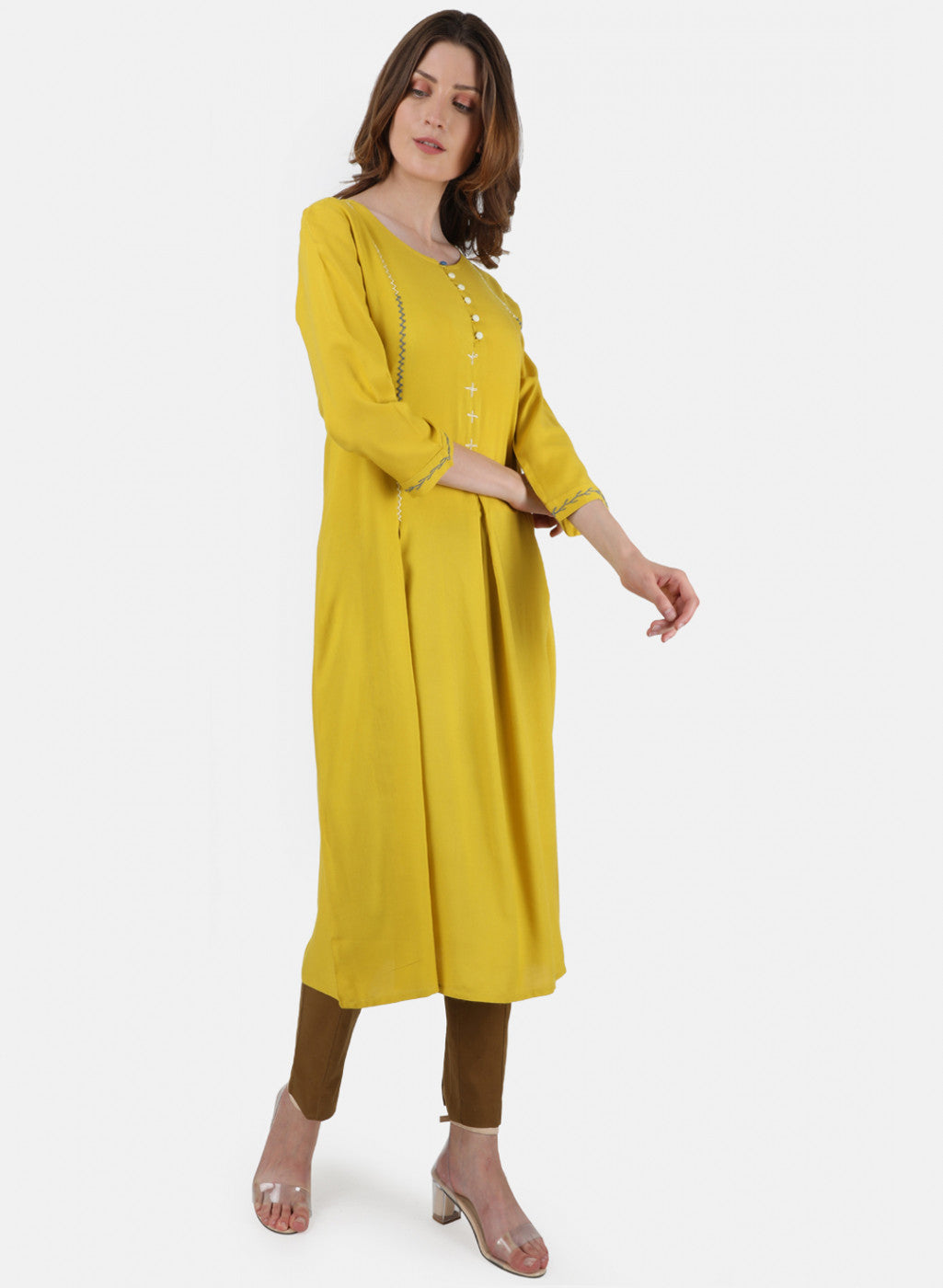 Womens Mustard Plain Tunic